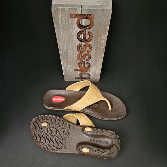 Okabashi Women's Flip Flops Made in USA Size L (9.5-10.5) - Picture 2 of 11